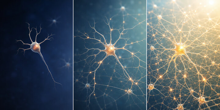 Neuron Growth Into Illuminated Neural Network