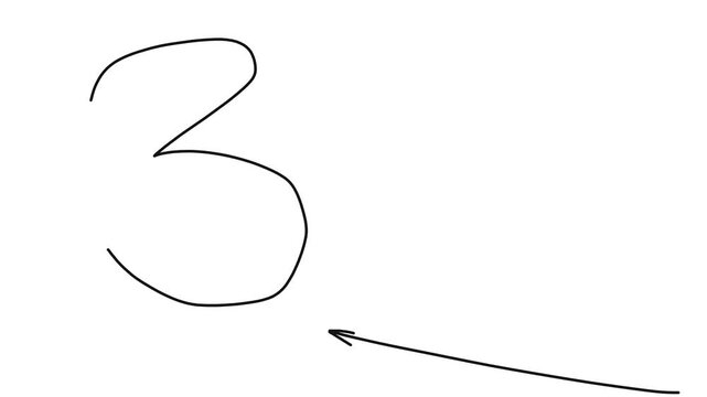 The counting is in the form of large prime numbers from one to ten. There is an arrow next to it.