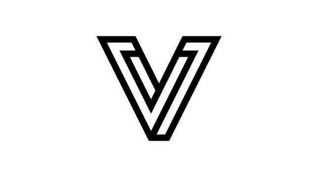 Geometric letter V line art logo.