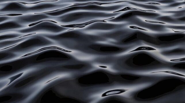 Close-up of dark, rippling water surface with smooth, flowing waves reflecting light in a calm and abstract pattern.