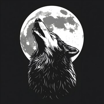 wolf howling at the moon