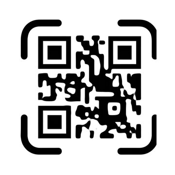 standard QR code enclosed within a scanning finder frame. It is suitable for general applications, such as scanning for information, text, or general data links.