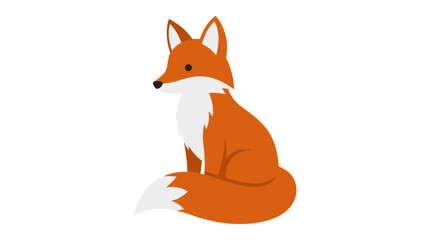 Fototapeta premium National Wildlife Day Red Fox Sitting Flat Illustration
