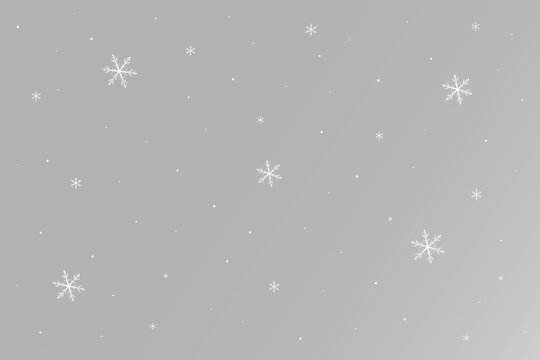 Snowfall with soft white snowflakes floating randomly and creating a calm winter holiday atmosphere