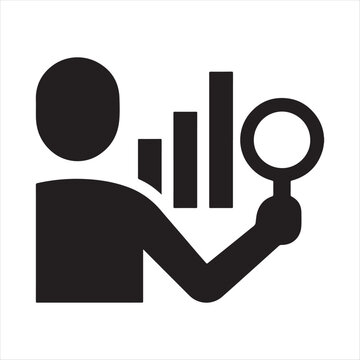 Data analysis vector silhouette outline logo design concept illustration idea