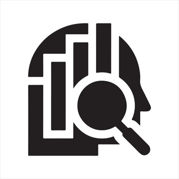 Data analysis vector silhouette outline logo design concept illustration idea