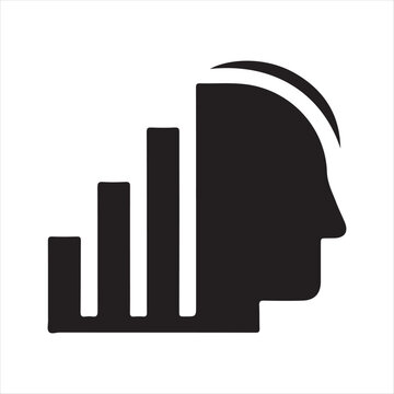 Data analysis vector silhouette outline logo design concept illustration idea