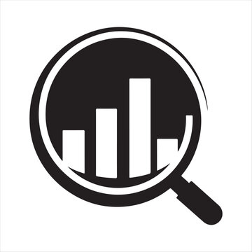 Data analysis vector silhouette outline logo design concept illustration idea