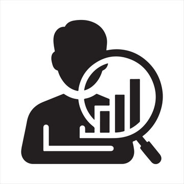Data analysis vector silhouette outline logo design concept illustration idea