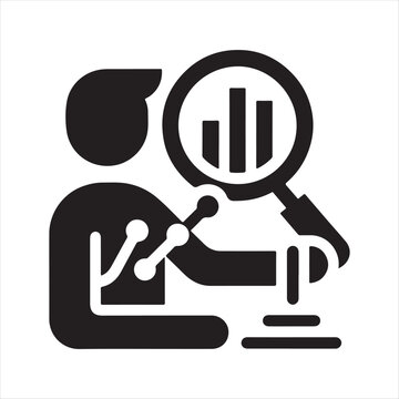 Data analysis vector silhouette outline logo design concept illustration idea