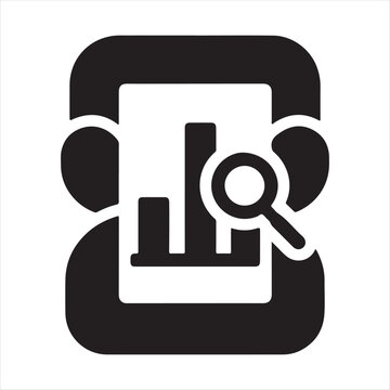 Data analysis vector silhouette outline logo design concept illustration idea