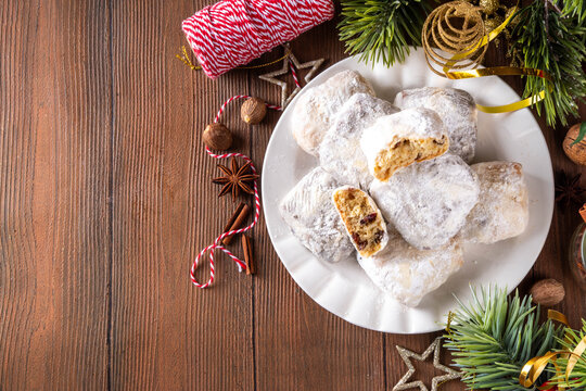Homemade Christmas stollen bites