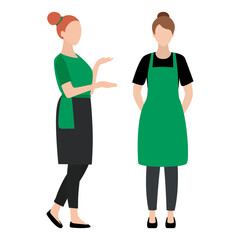 Fototapeta premium Professional Cafe Staff Avatar Illustration