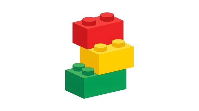 Building Brick Tower Stack &mdash; Red Yellow green National Lego Day Bold Flat Vector