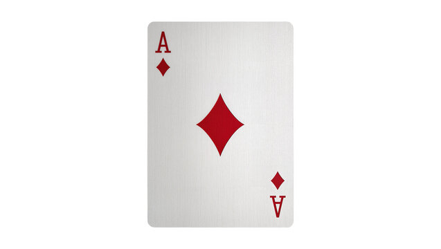 Ace of diamonds playing card, isolated on transparent background