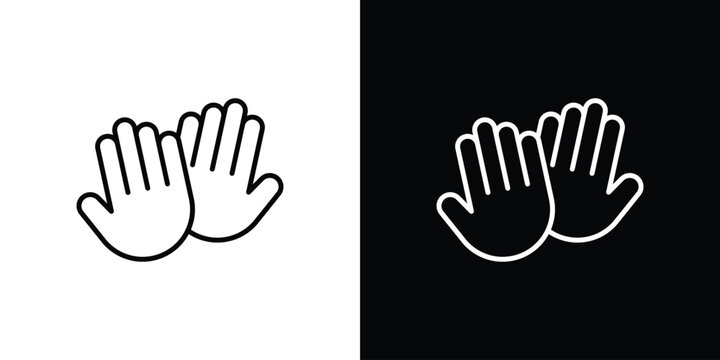 High Five icon line art symbols collection