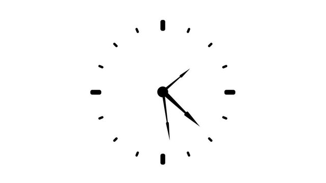 Analog clock spinning animation, alpha channel included.4k video.