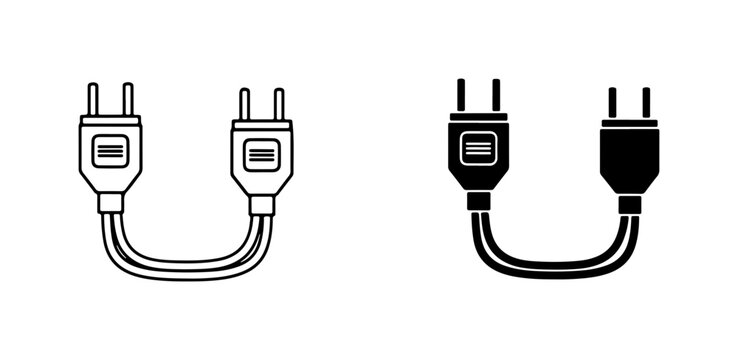 Power Plug Splitter, Electrical Adapter, Two Way Connector, Energy Symbol
