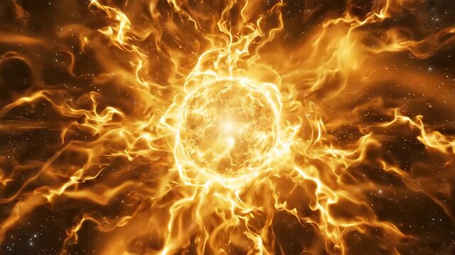 Vibrant golden yellow energy radiating steadily from a central point representing power and solar plexus chakra activation for spiritual meditation