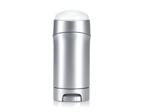 Blank Silver Deodorant Stick Container Isolated on White Background