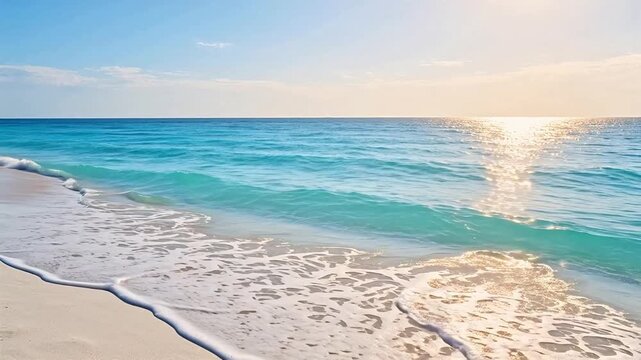 Beach with ocean waves and sand