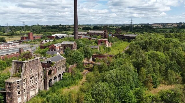 Chatterley Whitfield Colliery, Stoke-on-Trent, Staffordshire, England. Historic abandoned coal mine and former industrial heritage site representing Britain's coal mining industry and fossil fuel elec