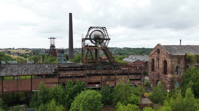 Chatterley Whitfield Colliery, Stoke-on-Trent, Staffordshire, England. Historic abandoned coal mine and former industrial heritage site representing Britain's coal mining industry and fossil fuel elec