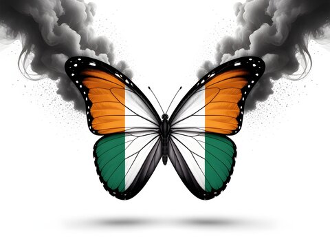 Elegant butterfly with vibrant wings in a professional photo. Symbolic of transformation and beauty, showcasing detailed wing patterns and vivid co...