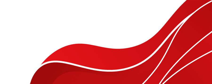 Vector red line background curve element with white space for text and message design, overlapping layers modern arts abstract red