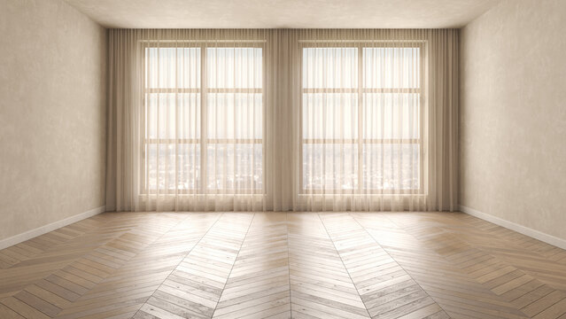 Empty interior room 3d illustration