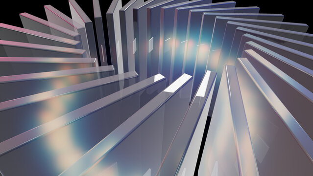 3d render elegant modern technology glass crystal abstract background isolated transparent reflection futuristic light flare glowing element panels