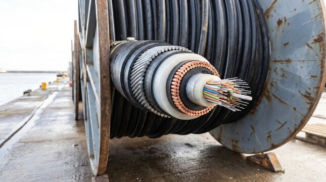 Internet Infrastructure Vulnerability Shown By The Cut End Of A Submarine Cable