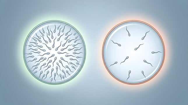 Comparison of high and low sperm count in laboratory samples