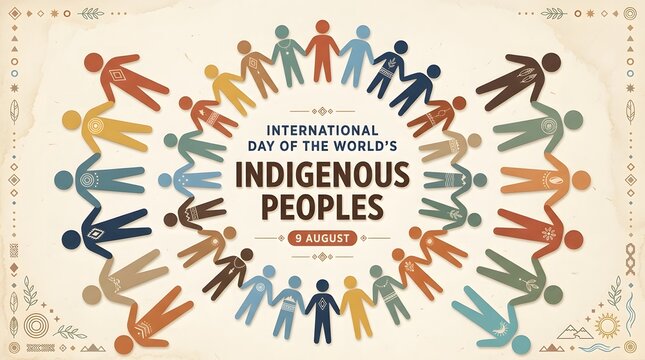 Circle Of Figures With Text International Day Of The World s Indigenous Peoples