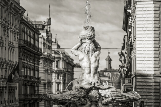 Fontaine du triton &agrave; Rome
