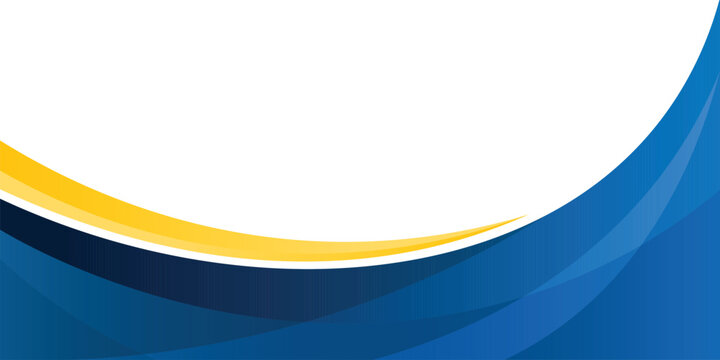 abstract blue and yellow curve header copy space background for business banner and cover presentation background