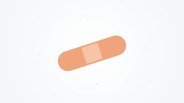 Adhesive bandage icon for medical first aid, wound care, and emergency healthcare flat vector illustration