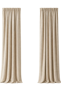 Natural linen curtains with elegant soft contemporary window styling