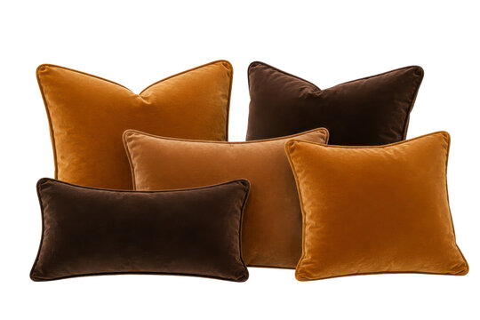 Luxury velvet pillow set with warm contemporary decorative accents