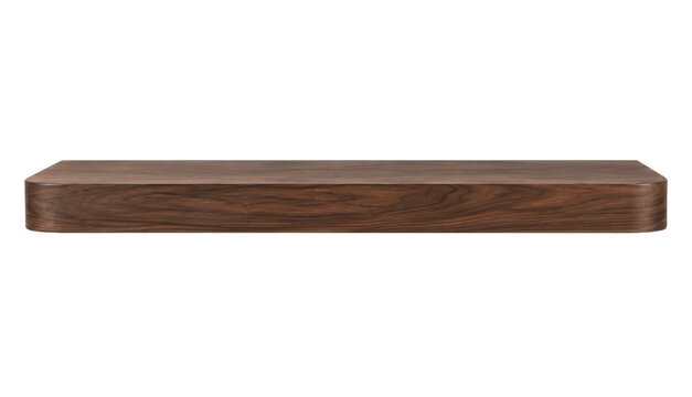 Modern walnut floating shelf with minimalist contemporary wooden profile
