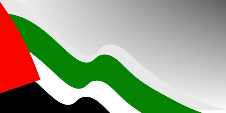 wavy palestine flag vector background with copy space for text. palestine national day