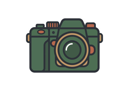 Modern digital camera graphic illustration