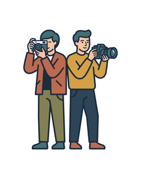 Two individuals holding cameras for photography and videography