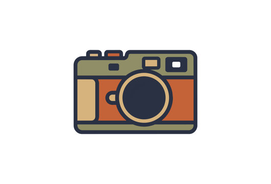 Vintage camera illustration minimalist design retro technology object