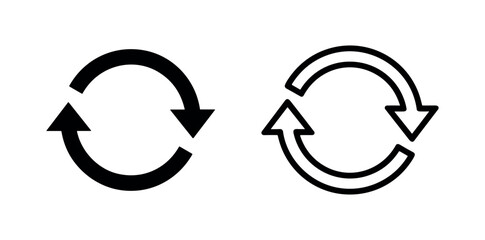 Naklejka na ściany i meble Refresh circular repeat sync arrow icon set