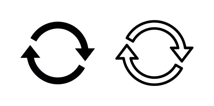Refresh circular repeat sync arrow icon set