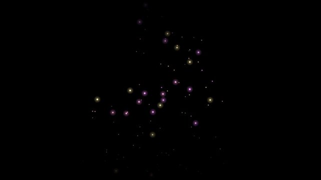 Abstract animated swirling embers drawn as cool blue-white glowing lines and dots on a deep dark background. Clean minimal motion graphics element with free space around it, ideal for title sequences,