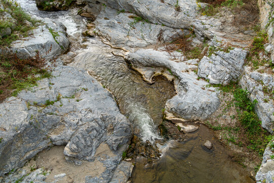 High angle river bed