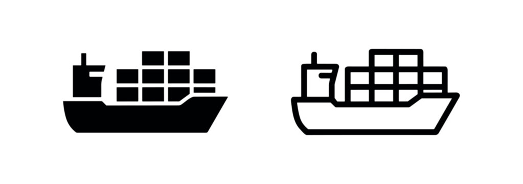 Cargo ship icon for shipping