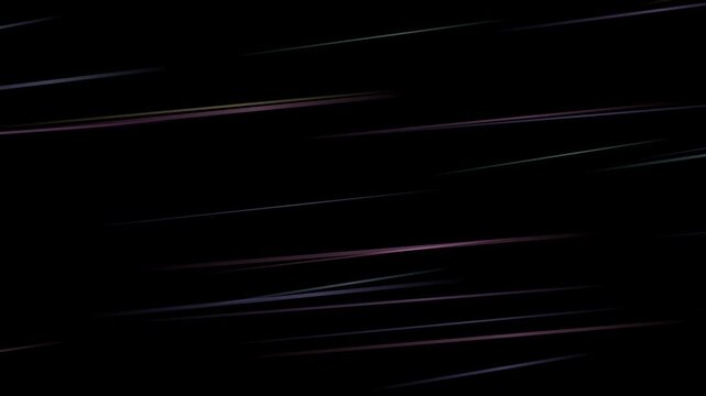 Abstract animated light streaks drawn as cool blue-white glowing lines and dots on a deep dark background. Clean minimal motion graphics element with free space around it, ideal for title sequences, u